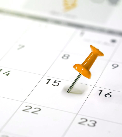 Kalender mit markiertem Termin